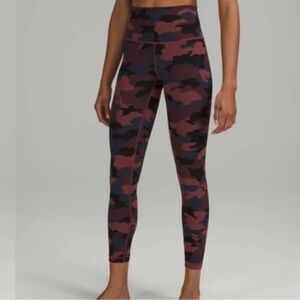 Lululemon Wunder Under High-Rise Tight 25" in Heritage Camo Smoky Red Night Sea